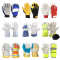 Getreide Kuh Leder Keystone Daumen Rigger Leder Fahrer Handschuhe Leder Blumengartenhandschuhe